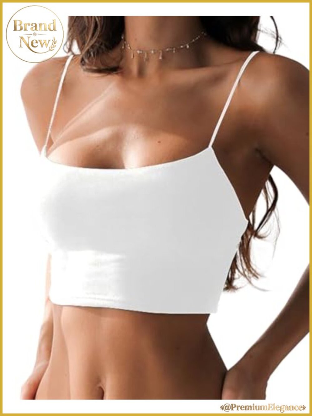Slim Fitted Spaghetti Strap Cami Crop Top Yoga Tank
